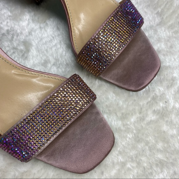 Betsey Johnson Rina Rhinestone Blush Heels Size 7 - Picture 3 of 6